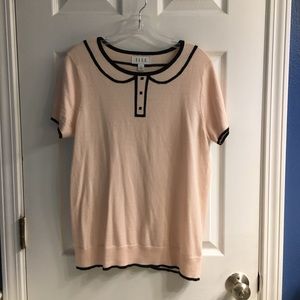 Elle Pink Black Crewneck Sweater